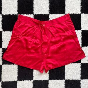 Vintage Red Silk PJ Shorts